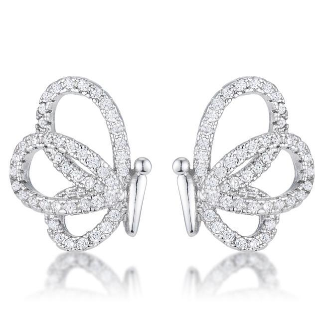 .45 Ct Cubic Zirconia Butterfly Stud Earrings