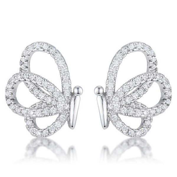 .45 Ct Cubic Zirconia Butterfly Stud Earrings
