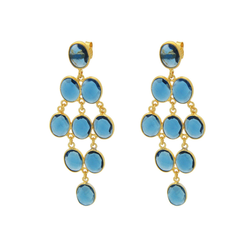 Blue Chalcedony Chandelier Earrings