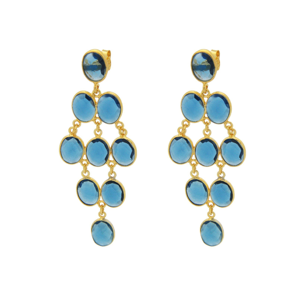 Blue Chalcedony Chandelier Earrings