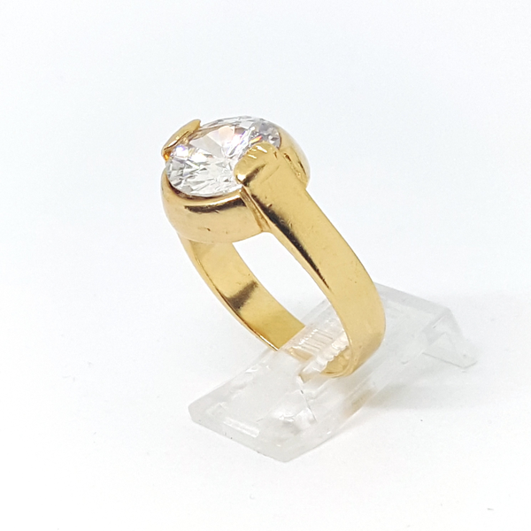 1-3163-h2 Gold Overlay Classic Solitaire Ring for Men.