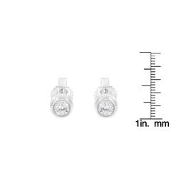 10K White Gold 1/5ct. TDW Diamond Bezel Stud Earrings (H-I,SI2-I1)