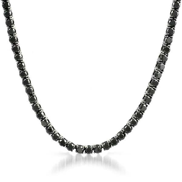 .925 Sterling Silver 3MM CZ Tennis Chain Black