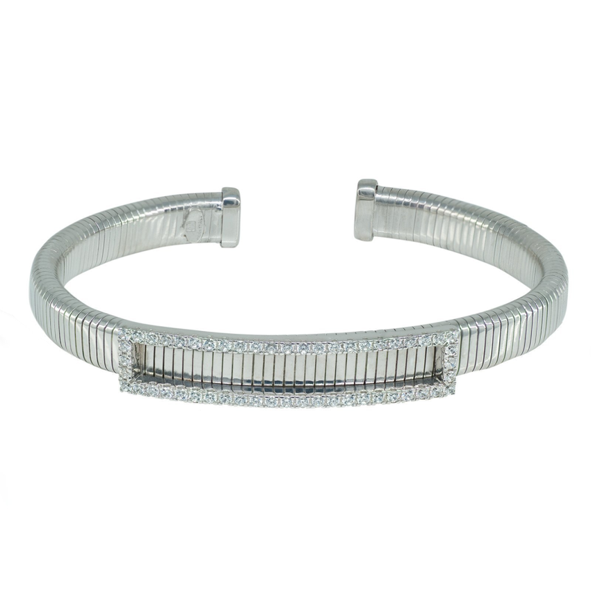 Cz Tubo Gas Cuff Bangle