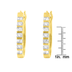 10K Yellow Gold 0.25 CTTW Diamond Hoop Earrings (I-J, I2-I3)