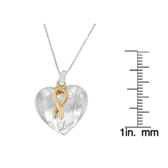 10k Gold over Silver Heart Pendant Necklace