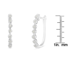 Sterling Silver 1/4ct TDW Rose-cut Diamond Hoop Earring (I-J,I3-Promo)