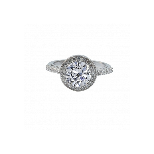 ZIRCONITE 2CT ROUND HALO CZ RING