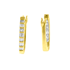 10K Yellow Gold 0.25 CTTW Diamond Hoop Earrings (I-J, I2-I3)