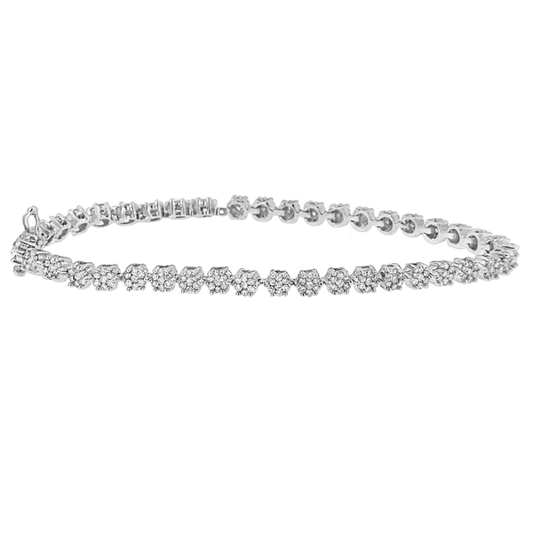 14K White Gold 2ct. TDW Round Diamond Bracelet (H-I,I1-I2)