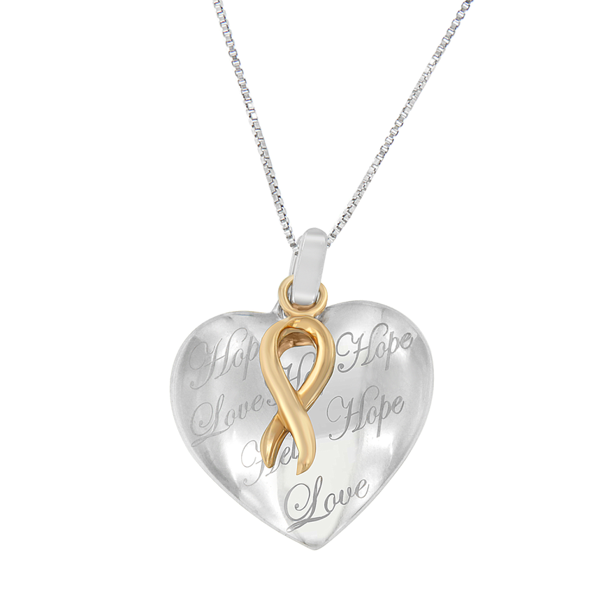 10k Gold over Silver Heart Pendant Necklace
