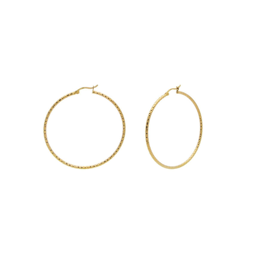 Small Diamond Cut Gold Plated Hoop Earrings