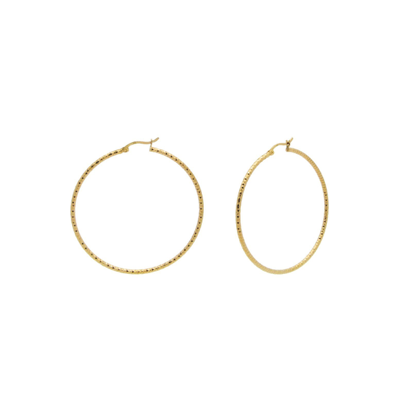 Small Diamond Cut Gold Plated Hoop Earrings