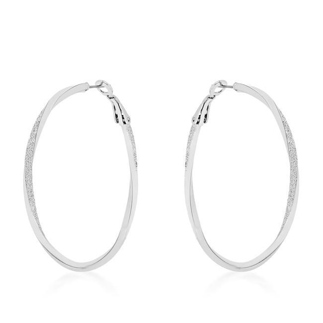 Silvertone Twist Hoop Earrings