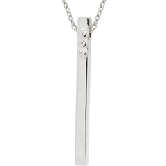 Sterling Silver Lariat Necklace with Sparkling Solid Bar Pendant