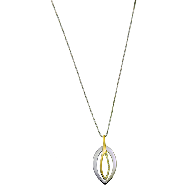 Contemporary Silver and Gold Drop Pendant