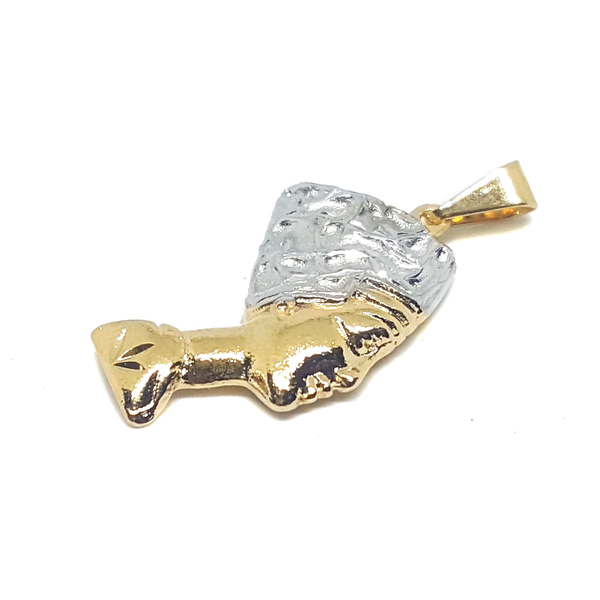 (1-2245-h7-3) Gold Overlay Two Tone Nefertiti Pendant.
