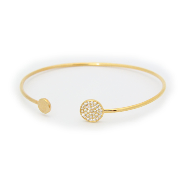 Sparkling Discs Golden Bangle