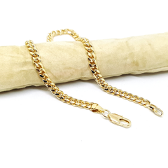 1-0028-h1 Gold Plated Cuban Link anklet. 10"