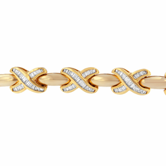 14K Yellow Diamond 3 3/4ct. TDW Baguette-cut Diamond Fashion Bracelet (G-H,VS2-SI1)