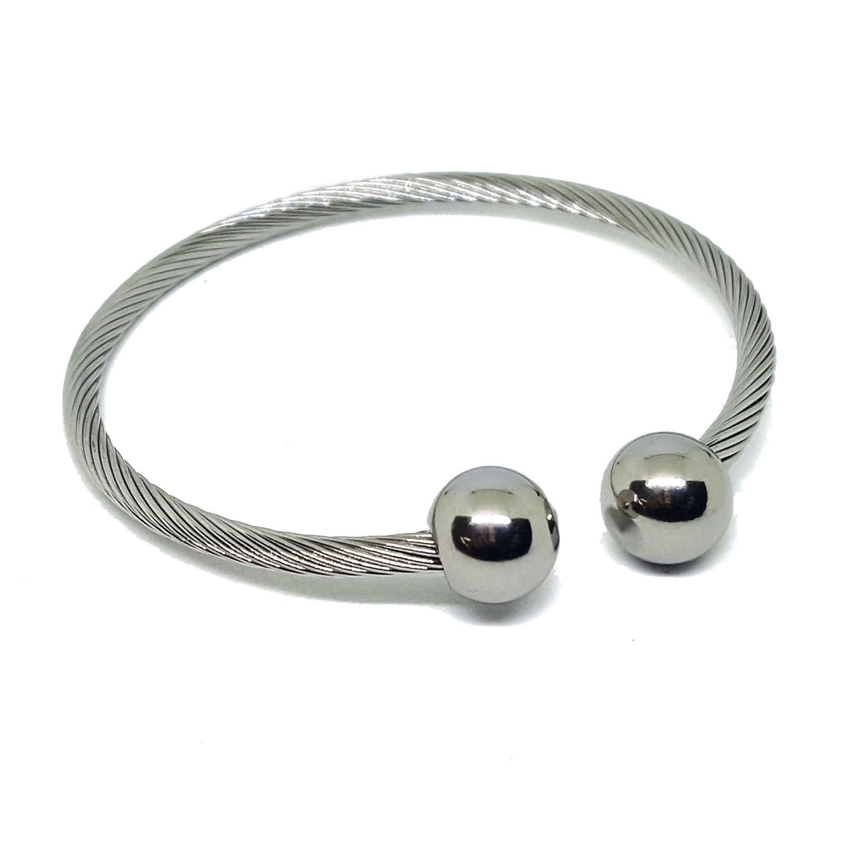 (4-5064-h5-1) Stainless Steel Wire Balance Bangle.