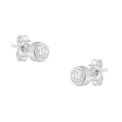 10K White Gold 1/5ct. TDW Diamond Bezel Stud Earrings (H-I,SI2-I1)