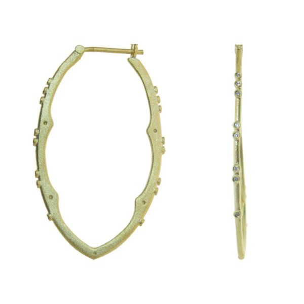 Sterling Silver Italian Hoop Zirconia Earrings: 18k Gold Plating