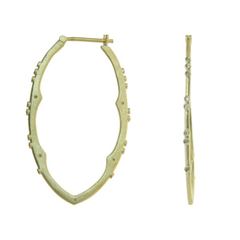 Sterling Silver Italian Hoop Zirconia Earrings: 18k Gold Plating