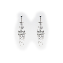 Silk Oval Chandelier earrings