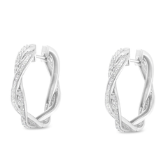 Sterling-Silver 0.75ct TDW Diamond Hoop Earring (I-J, I2-I3)
