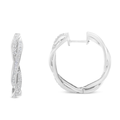 Sterling-Silver 0.75ct TDW Diamond Hoop Earring (I-J, I2-I3)