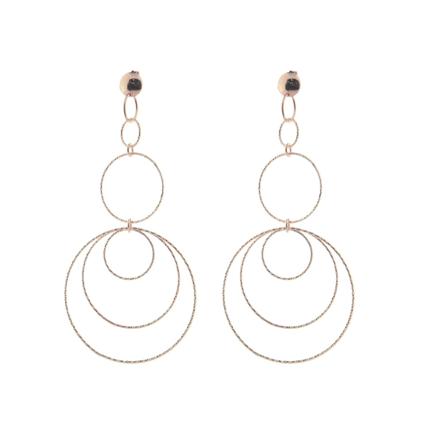 Diamond Cut Sterling Silver Hoop Earrings