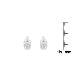 10K White Gold 1/6ct. TDW Diamond Bezel Stud Earrings (H-I,SI2-I1)