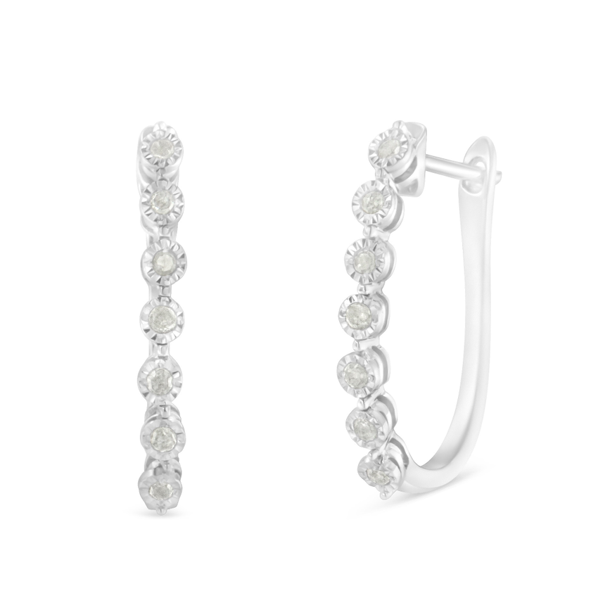 Sterling Silver 1/4ct TDW Rose-cut Diamond Hoop Earring (I-J,I3-Promo)