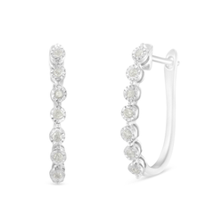Sterling Silver 1/4ct TDW Rose-cut Diamond Hoop Earring (I-J,I3-Promo)