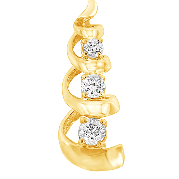 Espira 10k Yellow Gold 1/4ct TDW Diamond Swirl Pendant Necklace (H-I, I2-I3)
