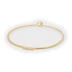 Thin CZ Flash Golden Bar Bangle
