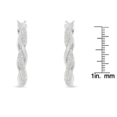 Sterling-Silver 1/4ct TDW Rose-cut Diamond Twisted Hoop Earring (I-J, I3-Promo)