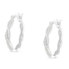 Sterling-Silver 1/4ct TDW Rose-cut Diamond Twisted Hoop Earring (I-J, I3-Promo)