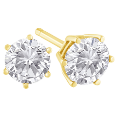 14K Yellow Gold 0.2 CTTW Champagne Color Diamond Stud Earrings (J-K, I2-I3)