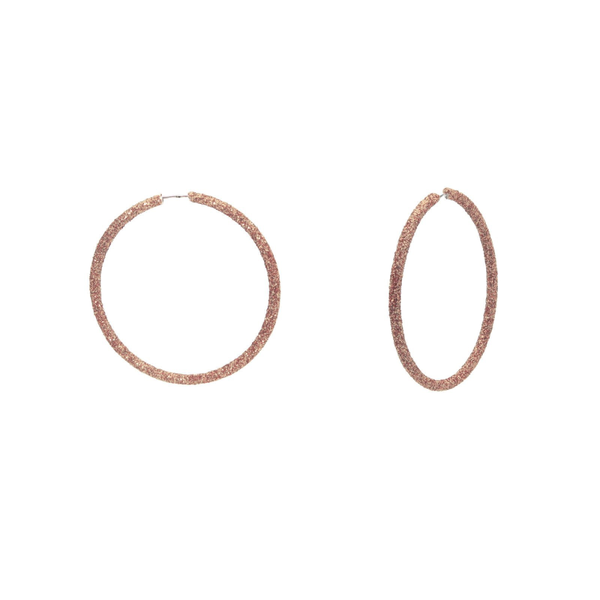 Sparkling Pink Hoop Earrings