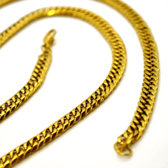 (4-3179-h9) Gold Plated Stainless Steel Double Cuban Link Chain, 30".