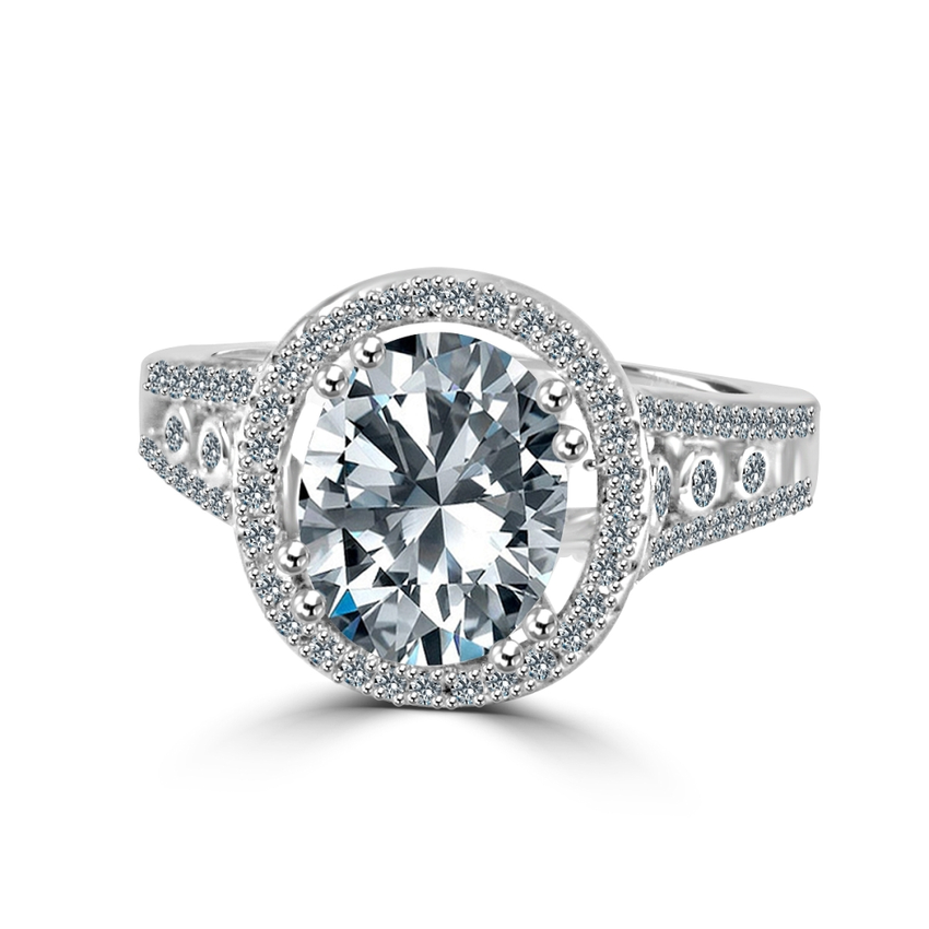 Zirconite 2.5ct (11x8mm) Oval Halo Ring