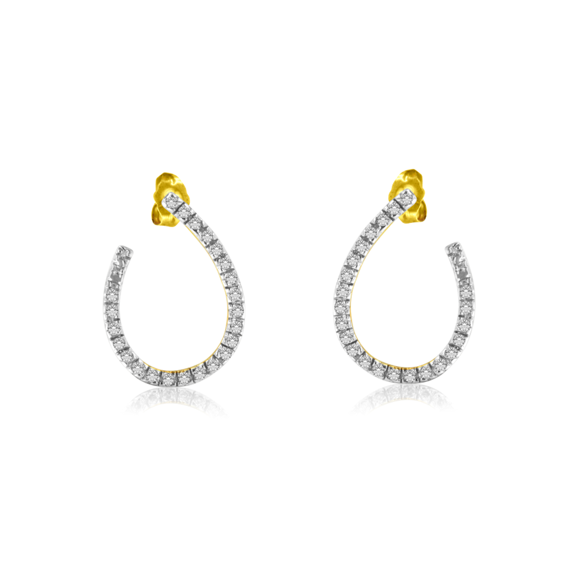 10K Yellow Gold 0.5 CTTW Diamond Hoop Earrings (H-I, I1-I2)